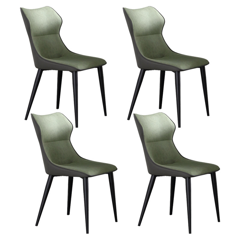 Contemporary Metal Dining Room Armless chairs Upholstered Side Chairs for Home Use