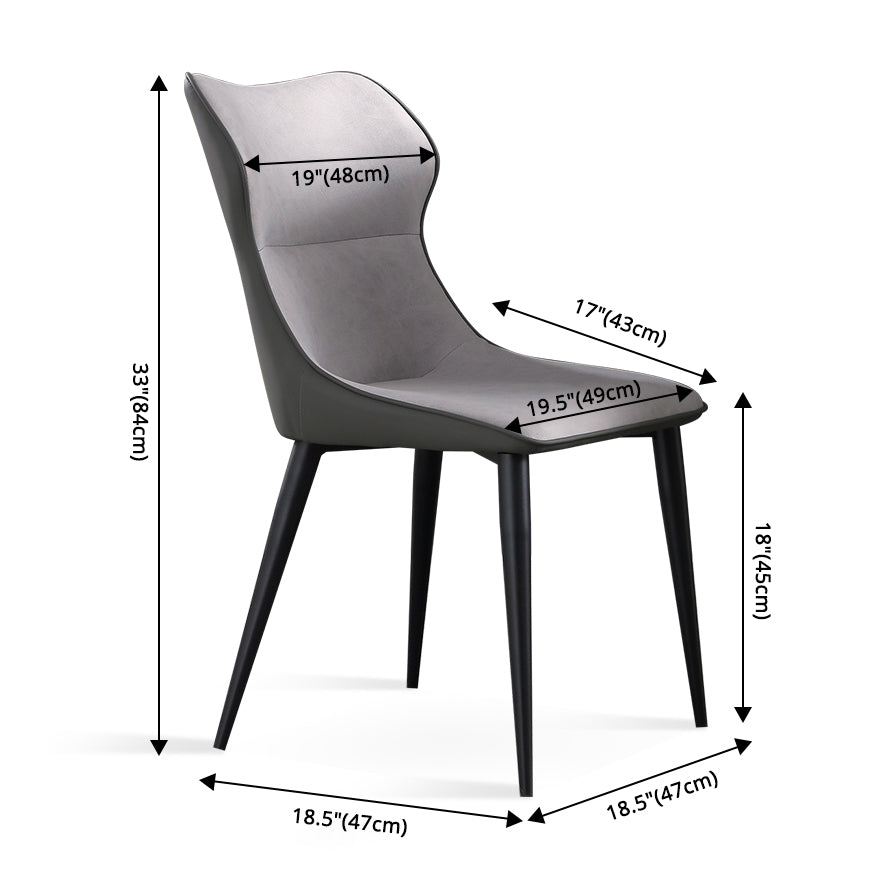 Contemporary Metal Dining Room Armless chairs Upholstered Side Chairs for Home Use