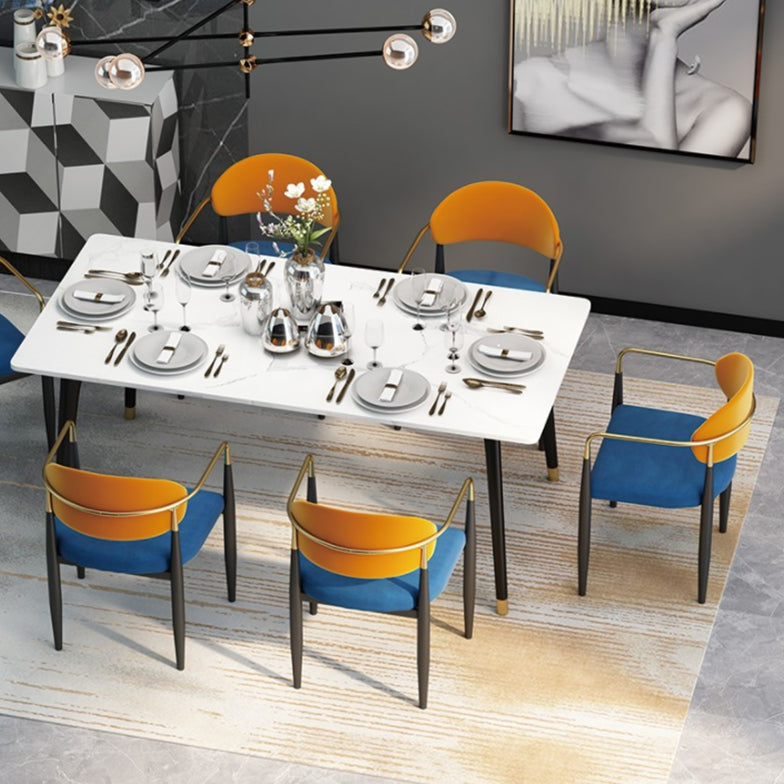 Chaise de salle à manger de salle à manger à manger en métal contemporain pour la cuisine