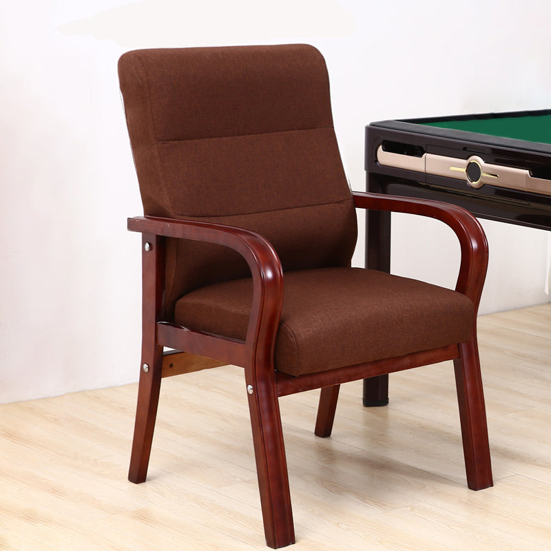 Chaises de bras arrière à salle à manger rembourrée moderne avec des jambes en bois