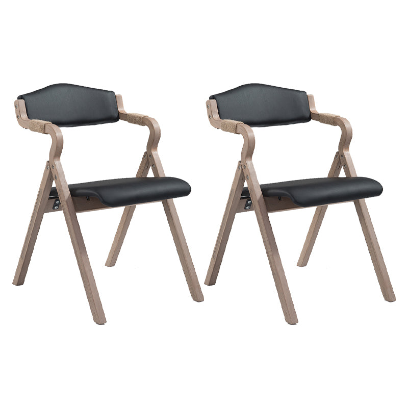 Home Contemporary Arm Chair Open Back Upholstered Wood Folding Dining Room Chair