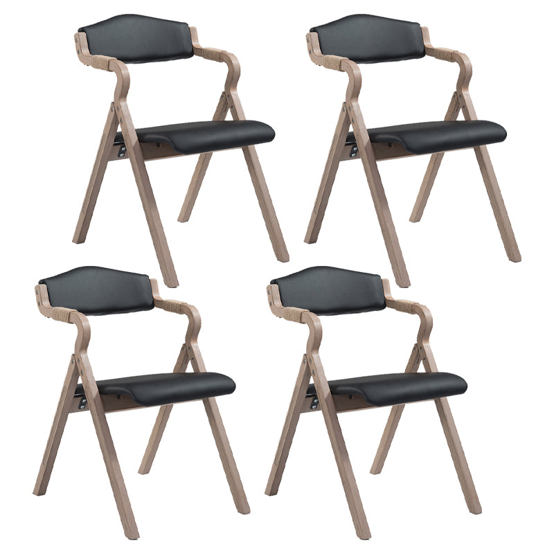 Home Contemporary Arm Chair Open Back Upholstered Wood Folding Dining Room Chair