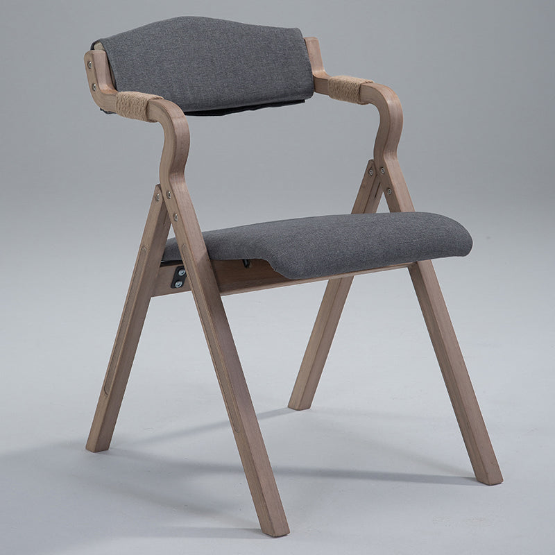 Home Contemporary Arm Chair Open Back Upholstered Wood Folding Dining Room Chair