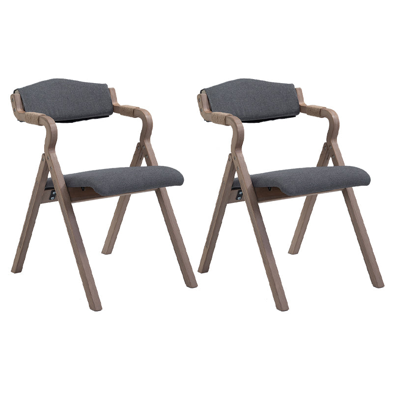 Home Contemporary Arm Chair Open Back Upholstered Wood Folding Dining Room Chair