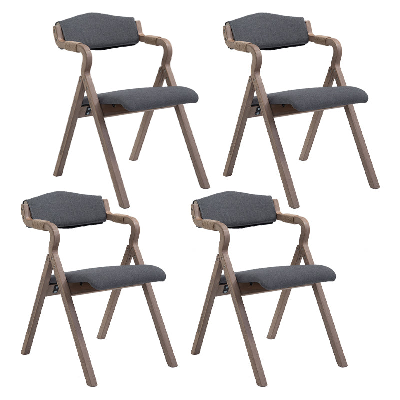 Home Contemporary Arm Chair Open Back Upholstered Wood Folding Dining Room Chair