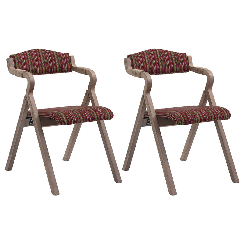 Home Contemporary Arm Chair Open Back Upholstered Wood Folding Dining Room Chair