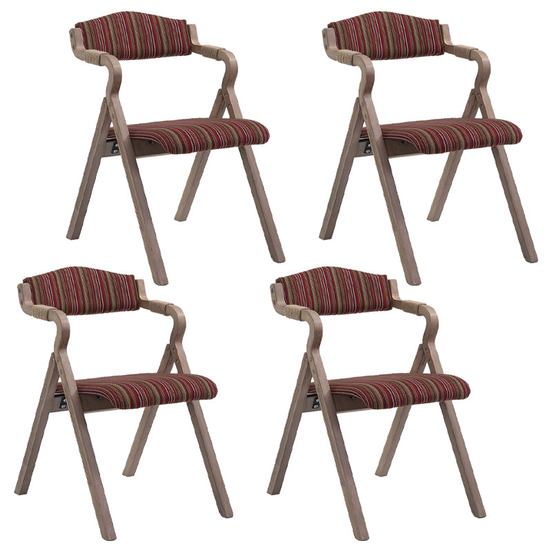 Home Contemporary Arm Chair Open Back Upholstered Wood Folding Dining Room Chair