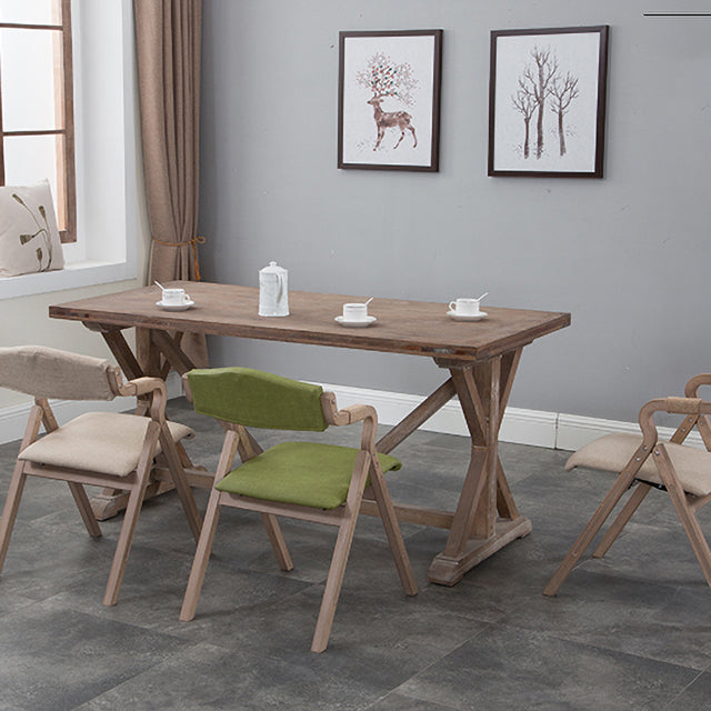 Home Contemporary Arm Chair Open Back Upholstered Wood Folding Dining Room Chair