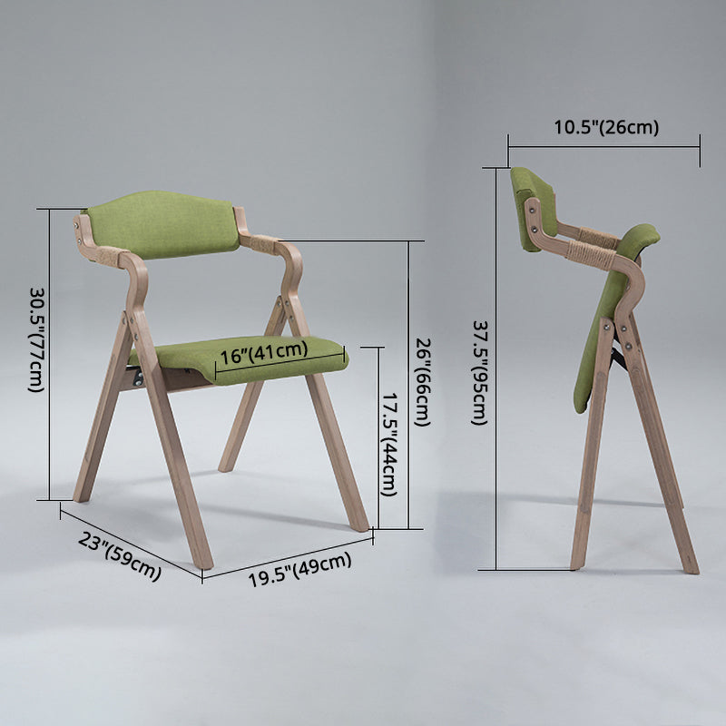 Home Contemporary Arm Chair Open Back Upholstered Wood Folding Dining Room Chair