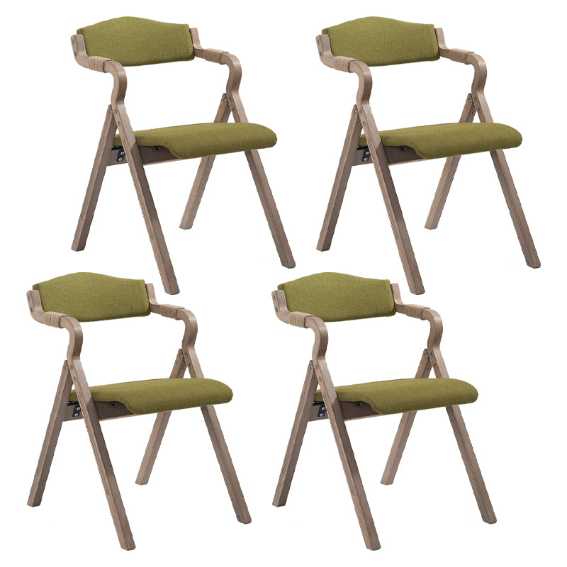 Home Contemporary Arm Chair Open Back Upholstered Wood Folding Dining Room Chair