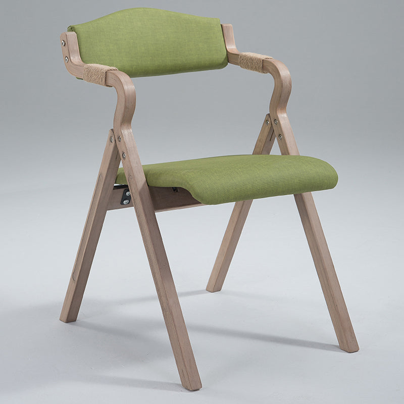 Home Contemporary Arm Chair Open Back Upholstered Wood Folding Dining Room Chair
