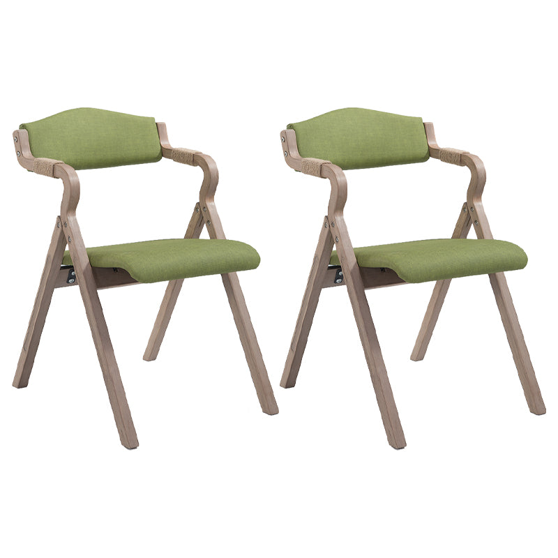 Home Contemporary Arm Chair Open Back Upholstered Wood Folding Dining Room Chair