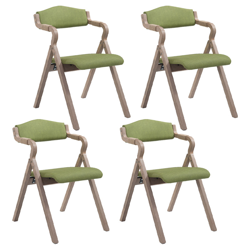 Home Contemporary Arm Chair Open Back Upholstered Wood Folding Dining Room Chair