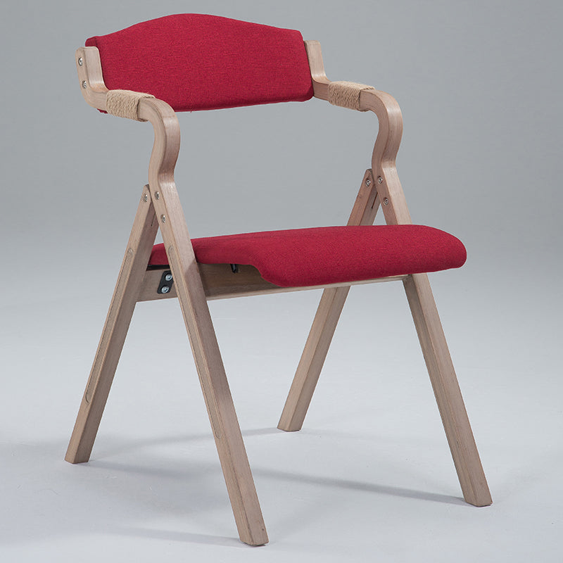 Chaise de salle à manger pliante en bois rembourrée à dossier ouvert de chaise de bras contemporaine à la maison