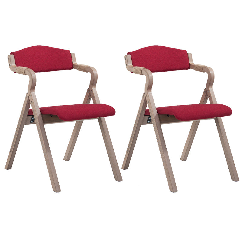 Home Contemporary Arm Chair Open Back Upholstered Wood Folding Dining Room Chair