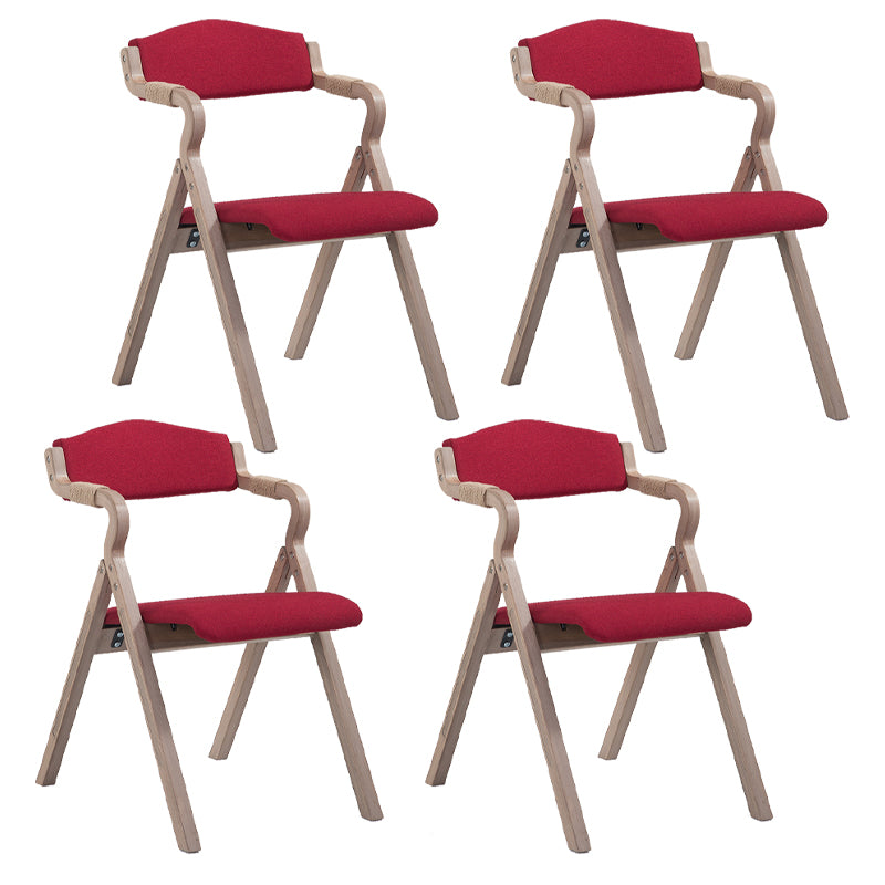 Home Contemporary Arm Chair Open Back Upholstered Wood Folding Dining Room Chair