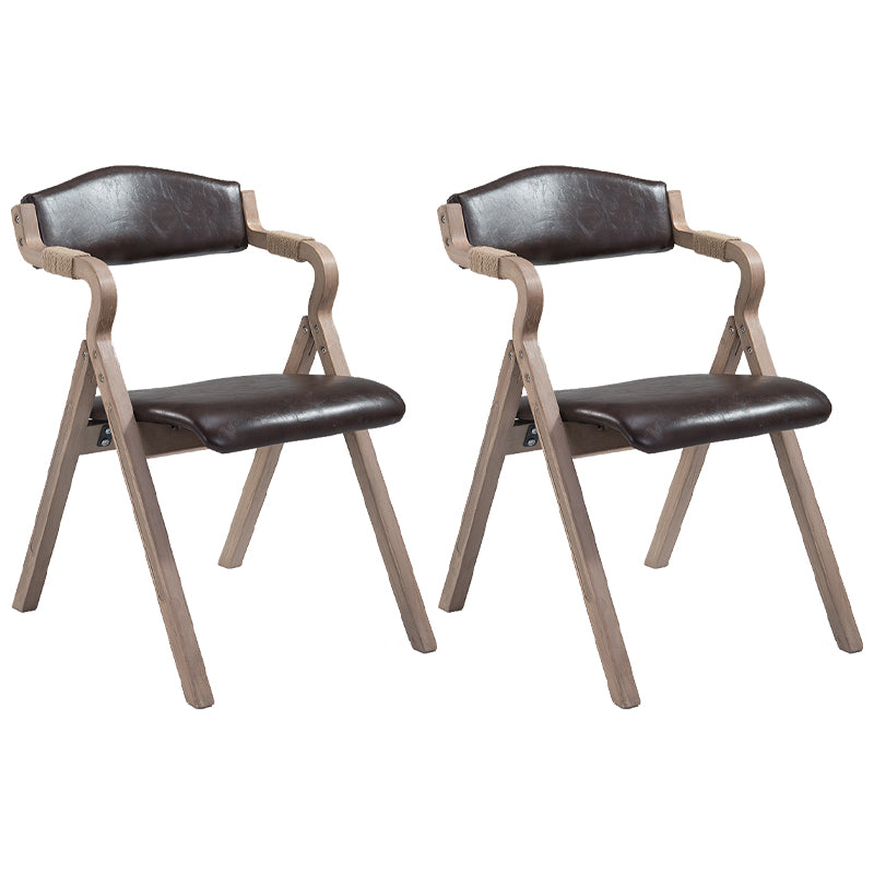 Home Contemporary Arm Chair Open Back Upholstered Wood Folding Dining Room Chair