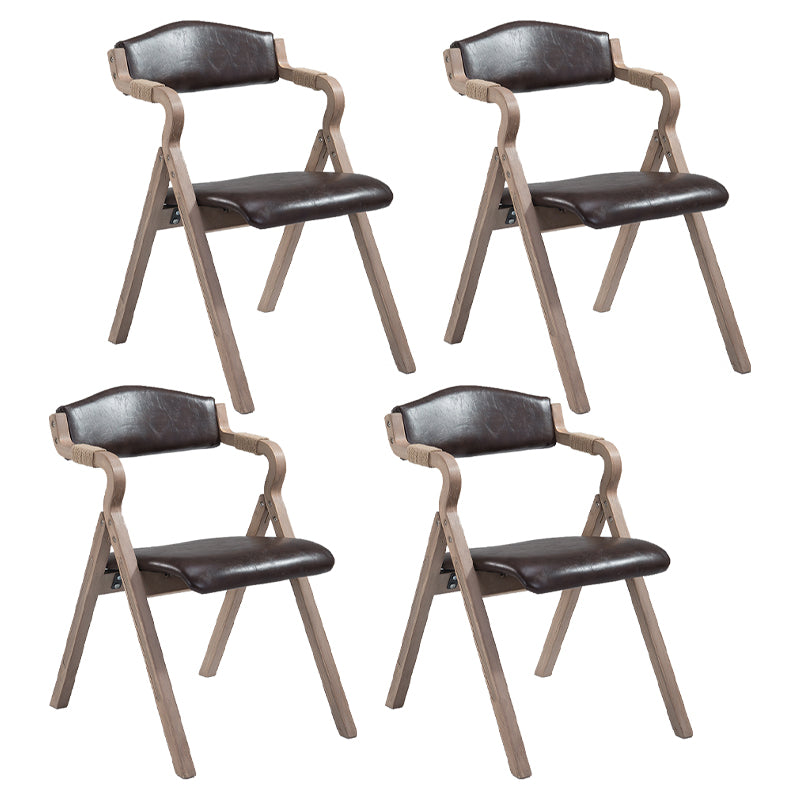 Home Contemporary Arm Chair Open Back Upholstered Wood Folding Dining Room Chair