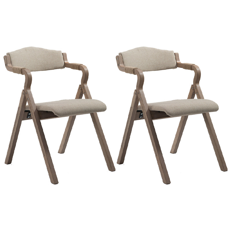 Home Contemporary Arm Chair Open Back Upholstered Wood Folding Dining Room Chair