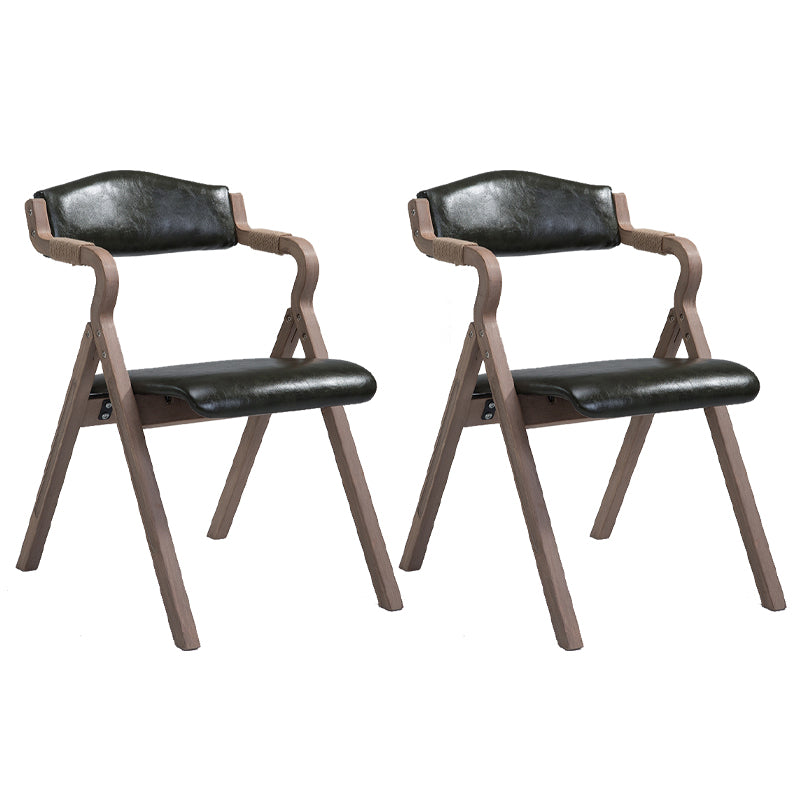 Home Contemporary Arm Chair Open Back Upholstered Wood Folding Dining Room Chair