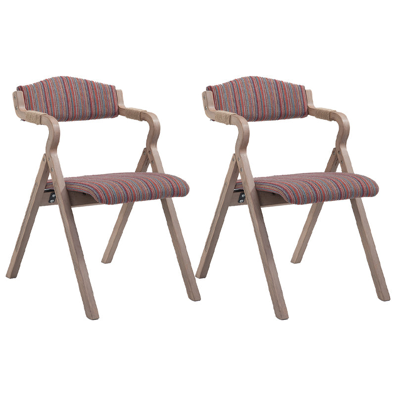 Home Contemporary Arm Chair Open Back Upholstered Wood Folding Dining Room Chair