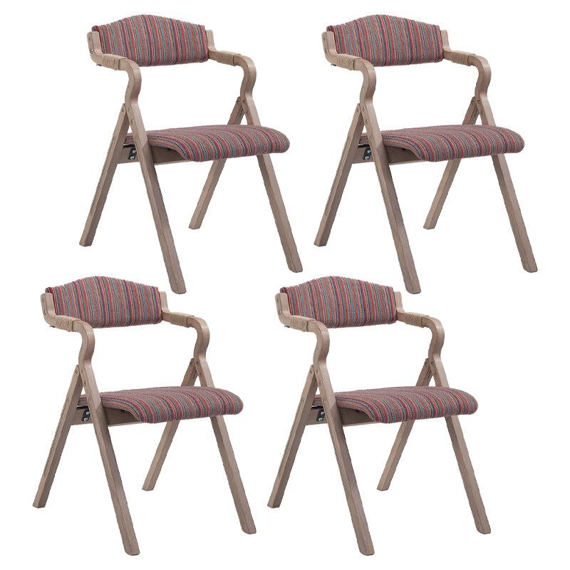 Home Contemporary Arm Chair Open Back Upholstered Wood Folding Dining Room Chair