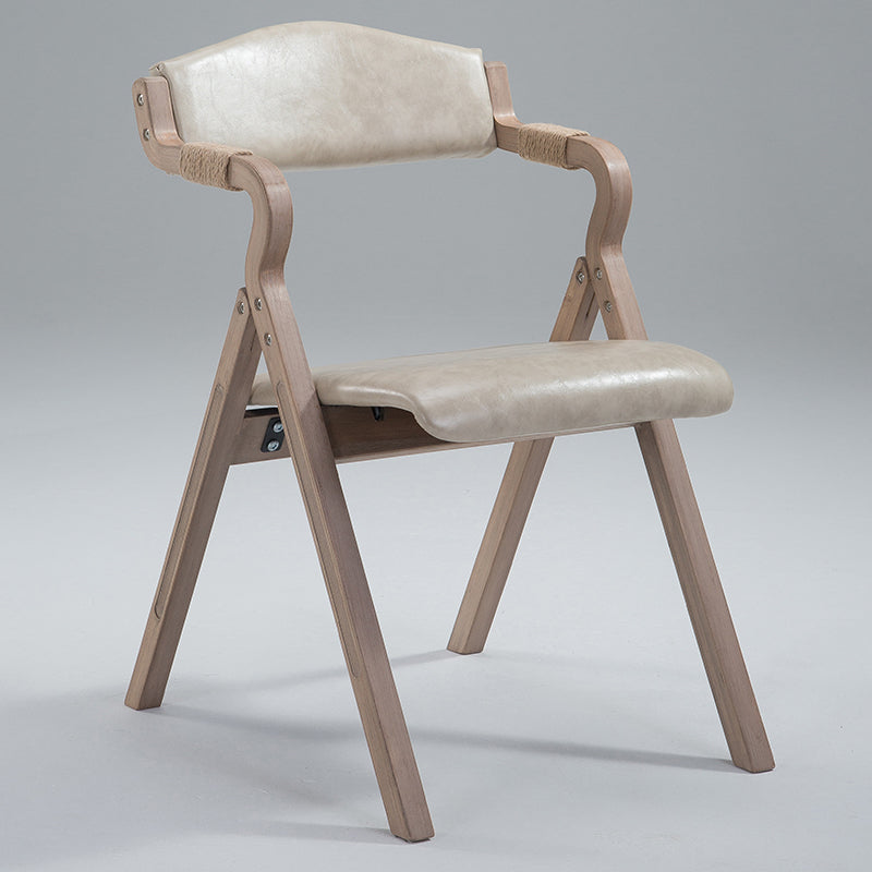 Chaise de salle à manger pliante en bois rembourrée à dossier ouvert de chaise de bras contemporaine à la maison