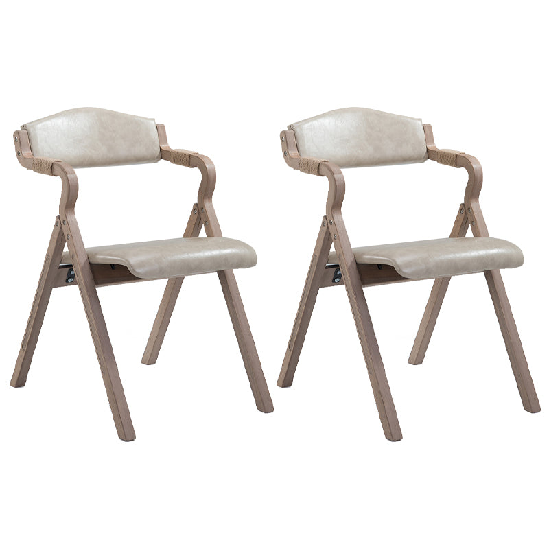Home Contemporary Arm Chair Open Back Upholstered Wood Folding Dining Room Chair