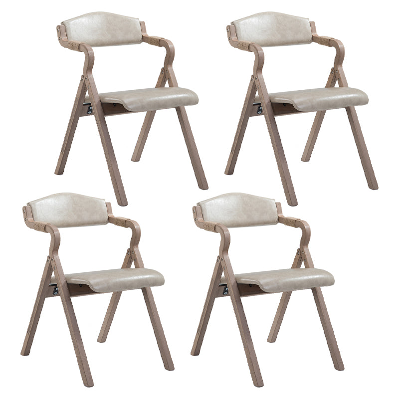 Home Contemporary Arm Chair Open Back Upholstered Wood Folding Dining Room Chair