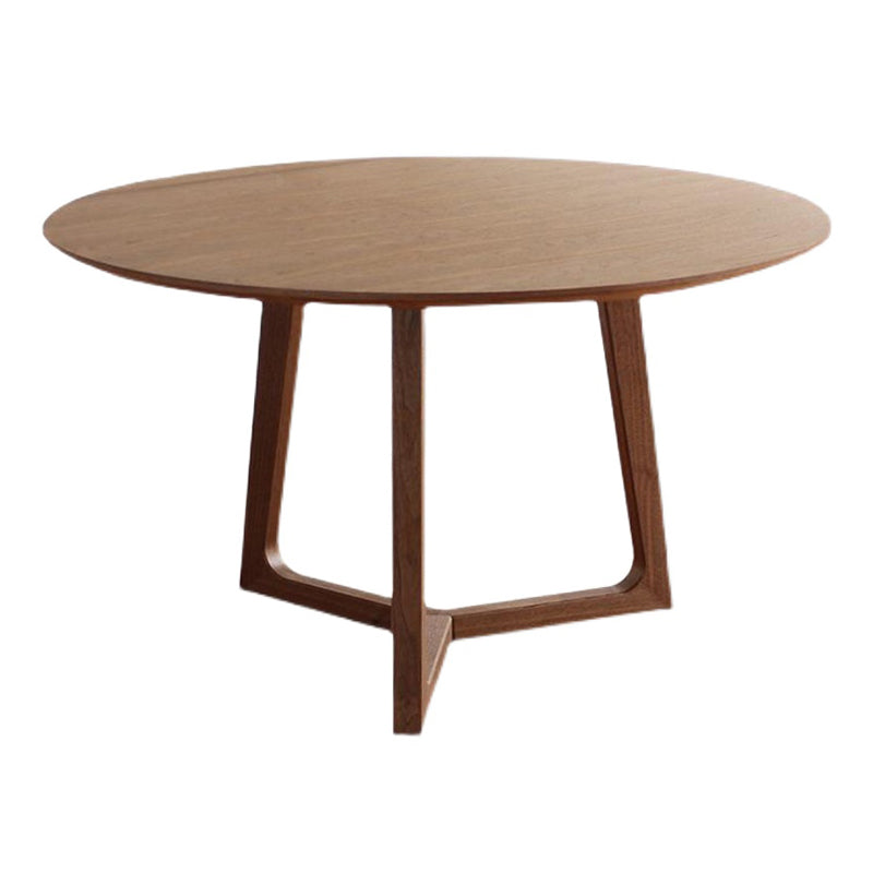 Mesa de madera maciza moderna Mesa de comedor redonda con base de pedestal de madera