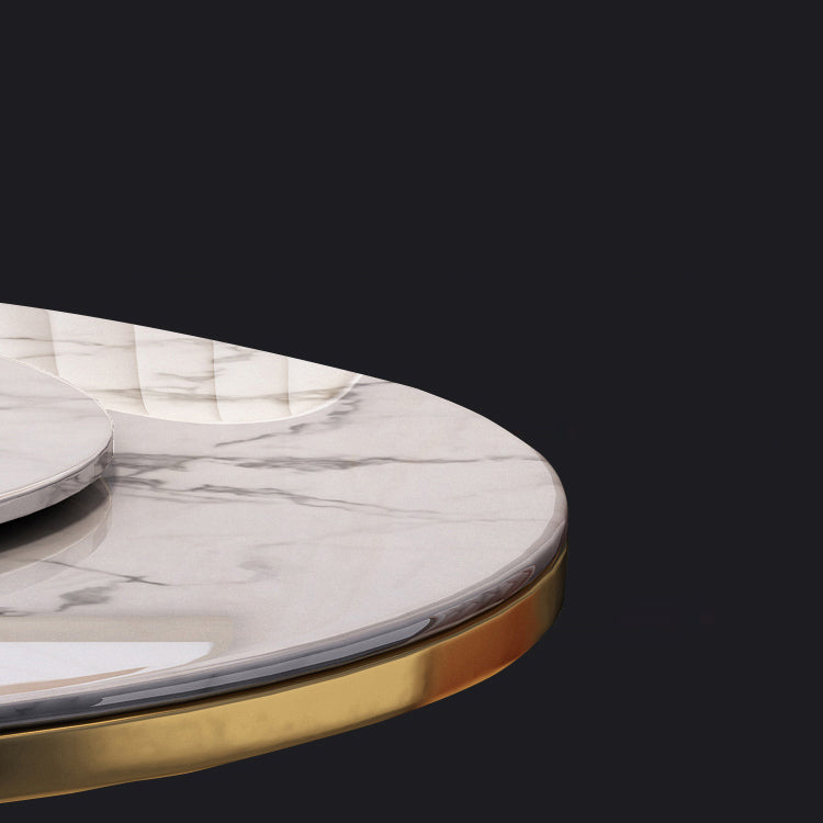 Metal Modern Round Indoor Table Sintered Stone Table for Kitchen and Dining Room
