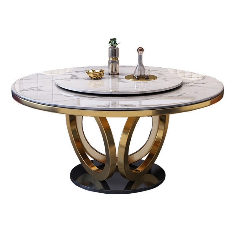 Metal Modern Round Indoor Table Sintered Stone Table for Kitchen and Dining Room