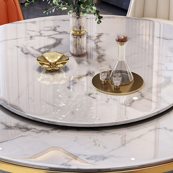 Metal Modern Round Indoor Table Sintered Stone Table for Kitchen and Dining Room