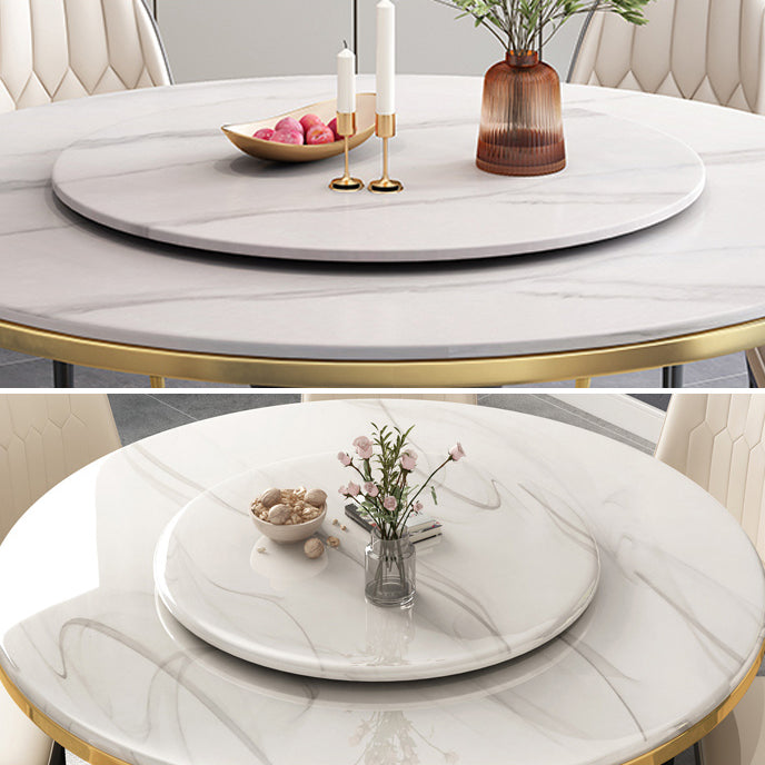 Metal Modern Round Indoor Table Sintered Stone Table for Kitchen and Dining Room