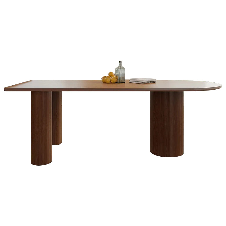 Contemporary Style Home Solid Wood Dining Table Freeform Table with 3 Legs Base