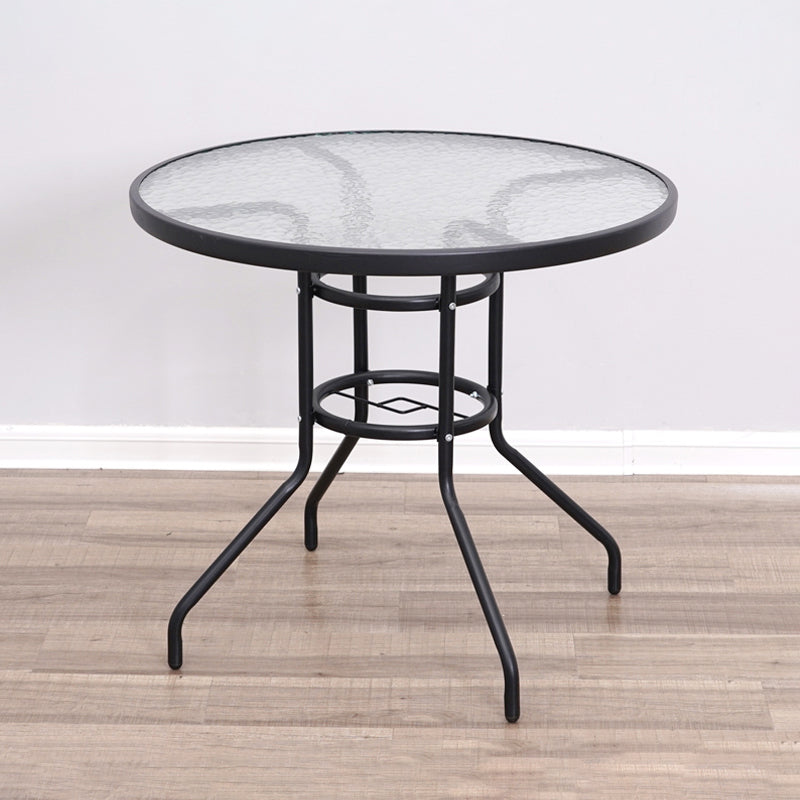 Runde Form Minimalistischer Stil Esstisch transparent fester Tisch mit Glas