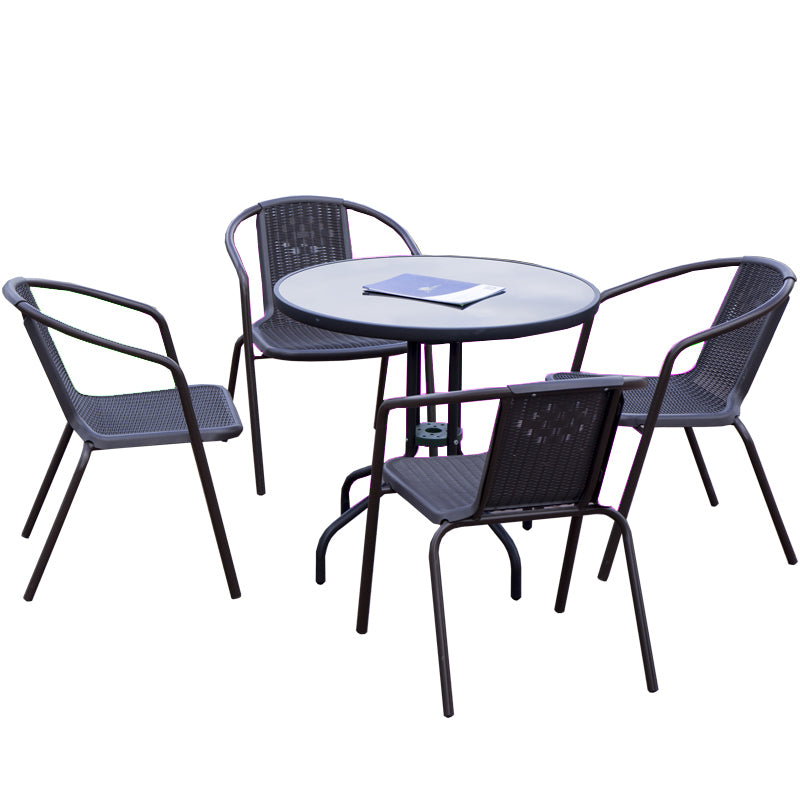 Runde Form Minimalistischer Stil Esstisch transparent fester Tisch mit Glas