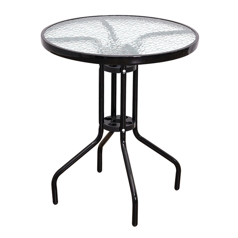 Runde Form Minimalistischer Stil Esstisch transparent fester Tisch mit Glas
