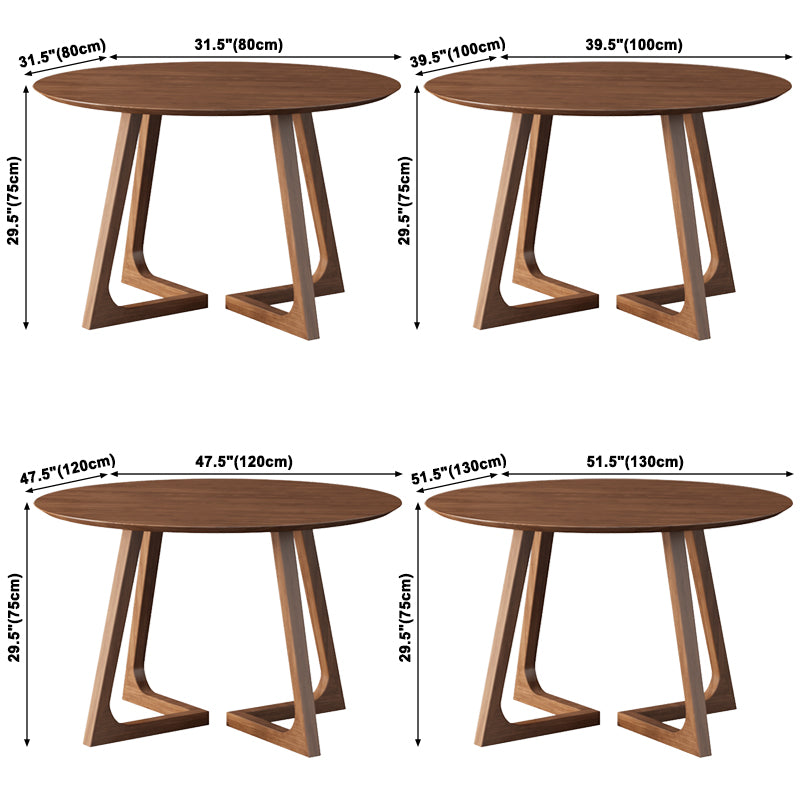 Mesa de comedor informal de pedestal doble redondo Mesa de madera de madera sólida de ashwood