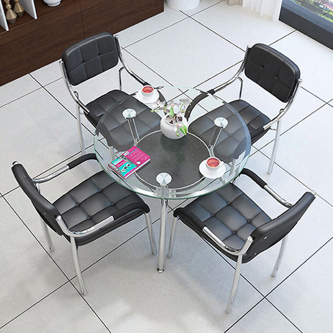 Moderner runder Esszimmertisch Temperierter Glas mit 3 Beinen für Esszimmer