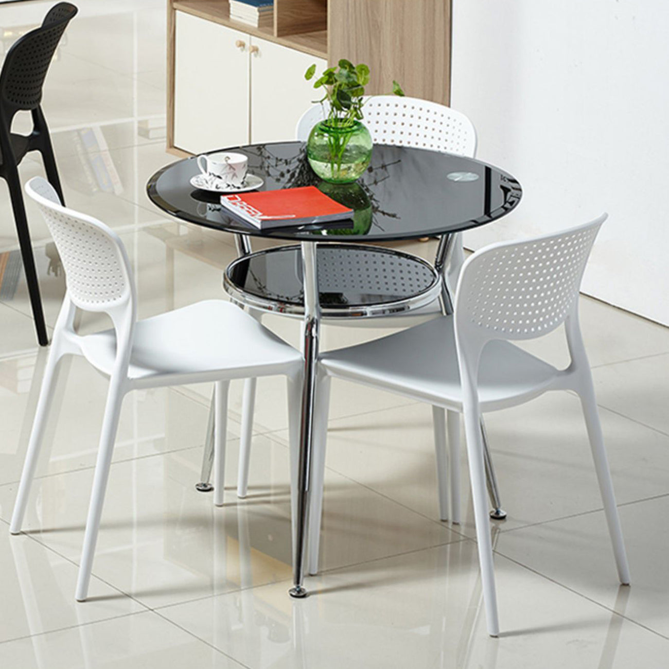 Simplicity Dining Site Table Tempered Glass Dining Room Home Furniture