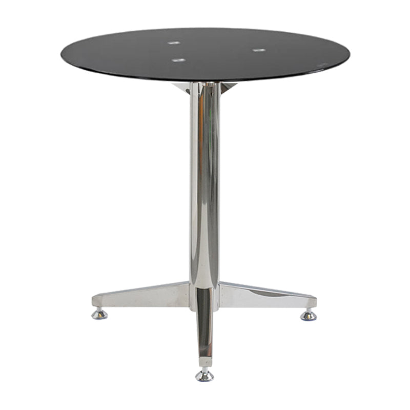 Round Tripod Dining Site Table Contemporary Tempered Glass Dinette Table