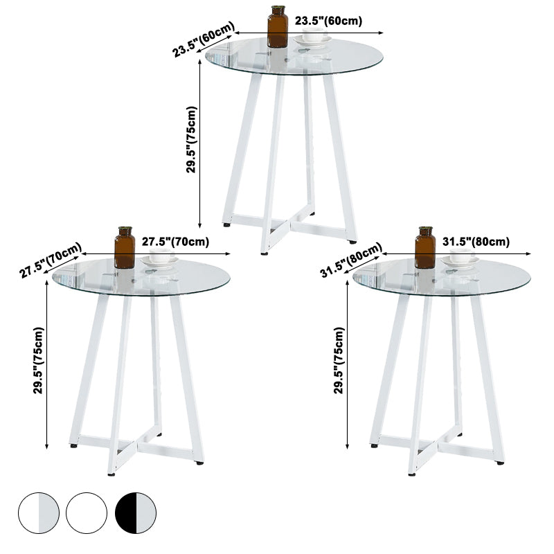 Simplicity Style Round Pedestal Dining Table Clear Glass Home Furniture
