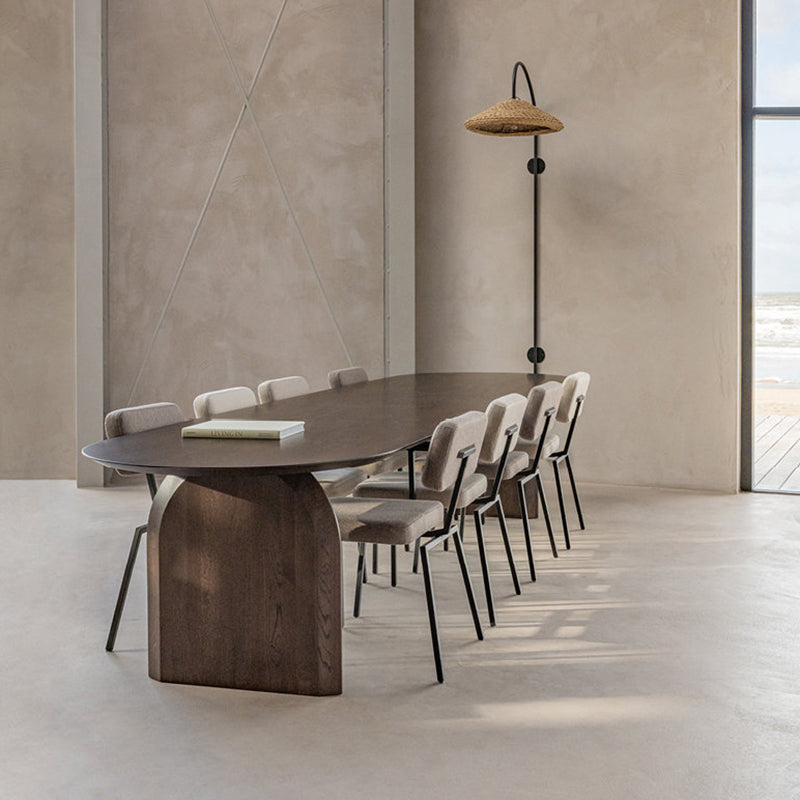 Solid Pine Wood Rectangle Dining Table Contemporary Kitchen Wood Table with Double Pedestal