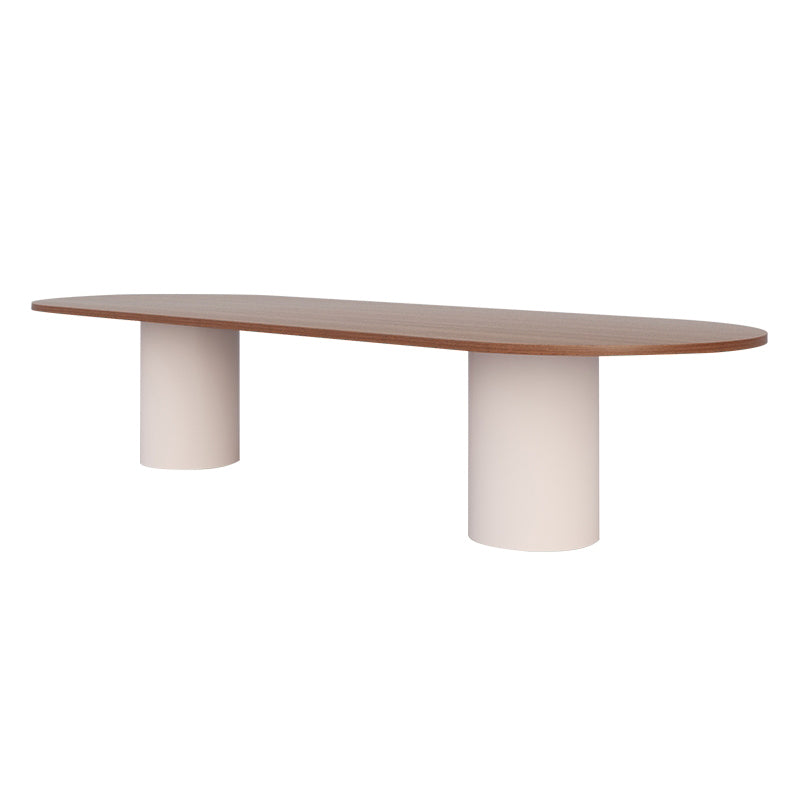 Round Wood Dining Table Reclaimed Pine Table in Brown with Double Pedestal