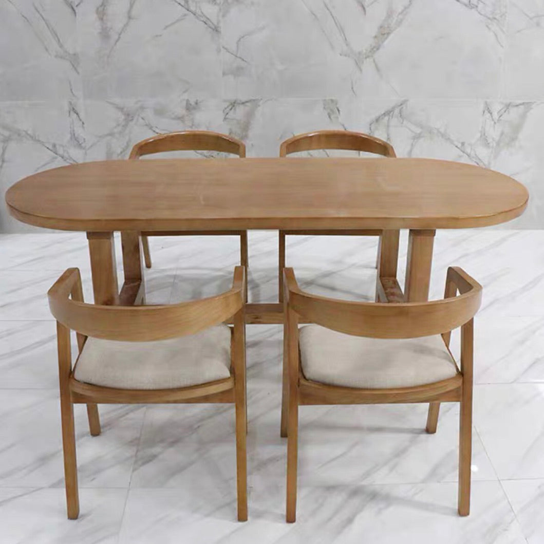 Tavolo da pranzo in tono marrone in legno massiccio ovale semplicità tavolo fisso per sala da pranzo