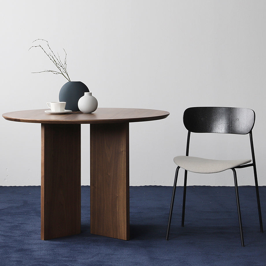 Contemporary Round Dining Table Pine Solid Wood Furniture for Dining Room