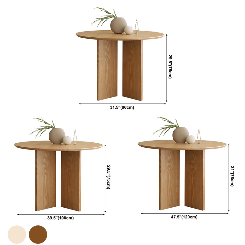 Contemporary Round Dining Table Pine Solid Wood Furniture for Dining Room