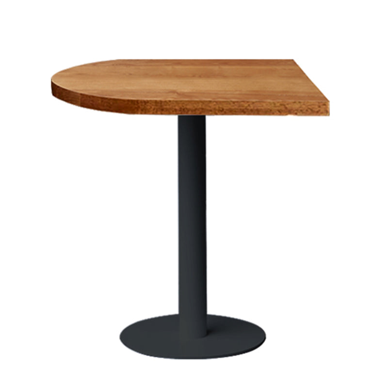Round Casual Dining Table Wood Color Fixed Table of Pinewood Solid Wood
