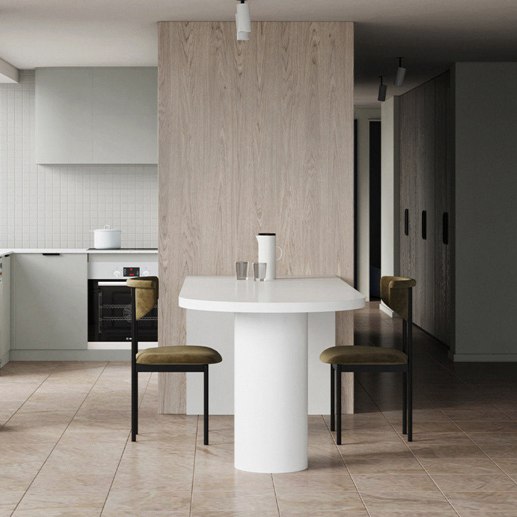Eigentijdse eettafel dennen vaste houten tafel met dubbele voetstuk voor eetkamer